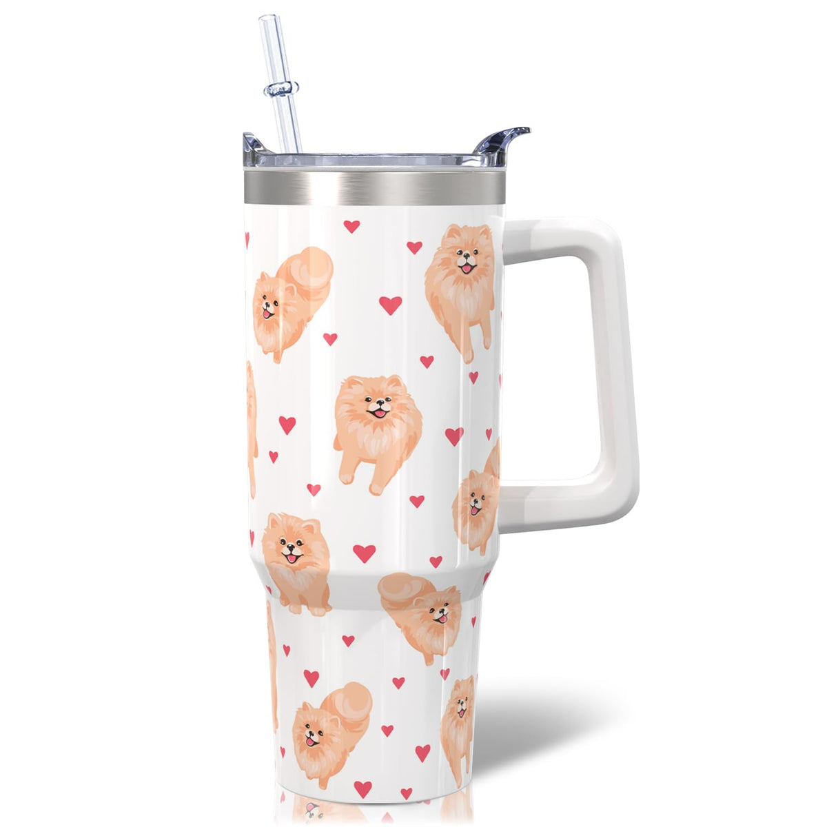 30oz Cartoon Castle Gifts for Castles Lovers-Bowknot Fireworks Tumbler with Handle with Lid and Straw Cup Stainless Steel Insulated Travel Coffee Mug - Birthday,Christmas Gift
