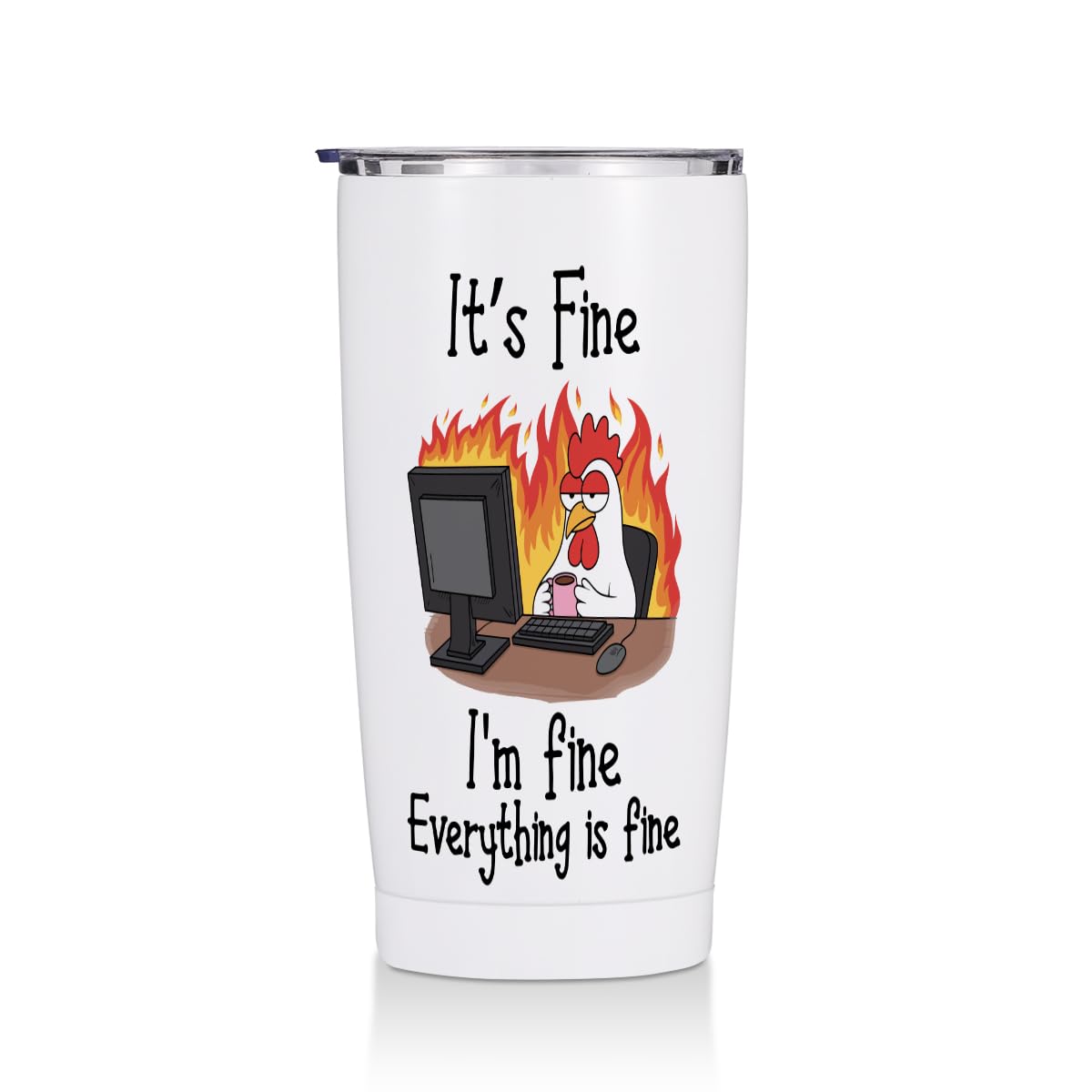 Cute Cat 20 oz Tumbler, Funny Cats Stainless Steel Insulated Water Bottle