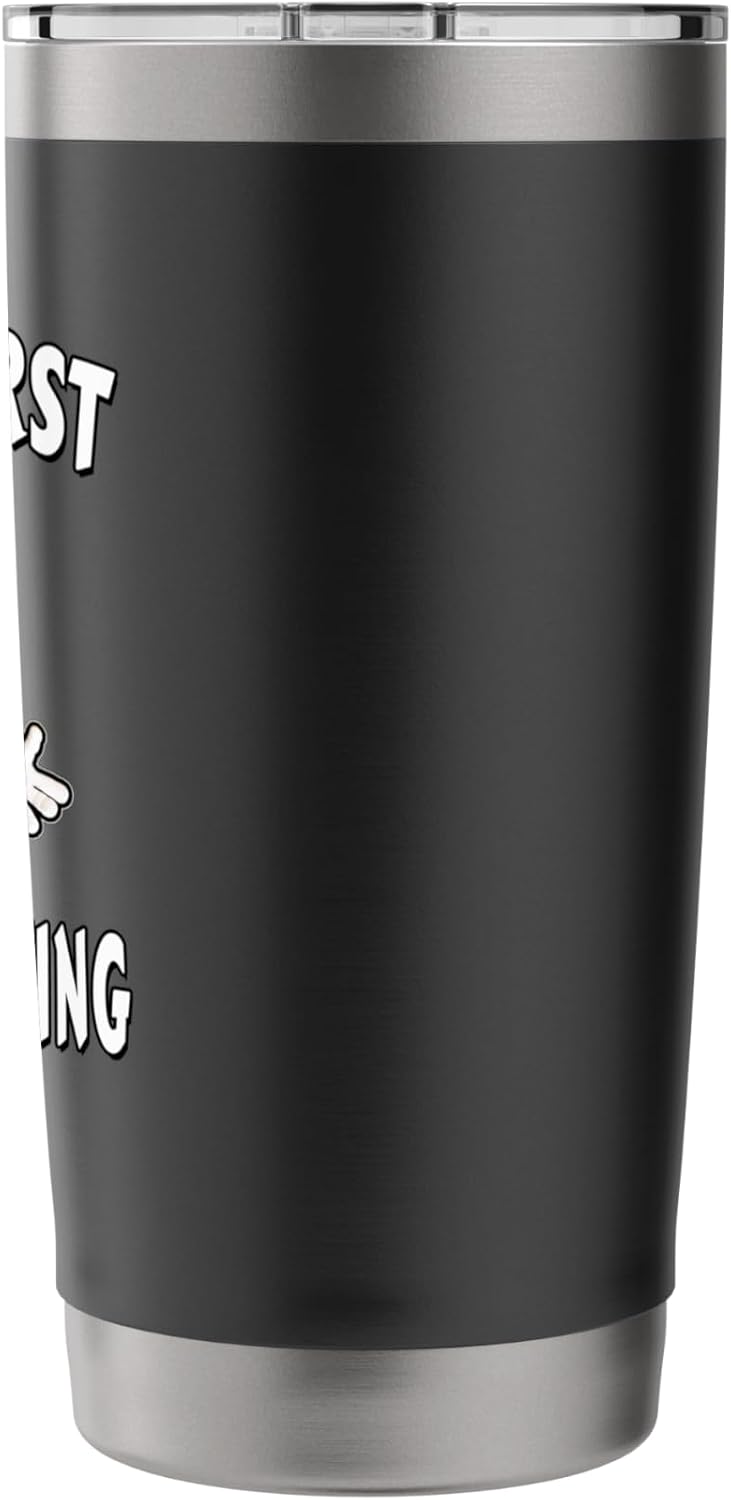 Coffee First Then Parenting - Annoyed Cartoon Coffee Cup Stainless Steel Insulated Tumbler