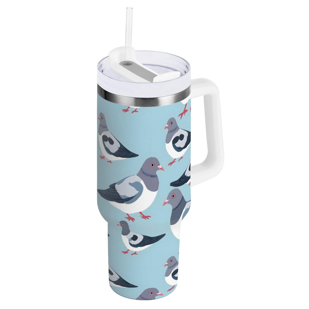 30oz Tumbler Cartoon Giraffes Insulated Coffee Cup Stainless Steel Travel Mug Car Water Bottle with Lid Straw Handle