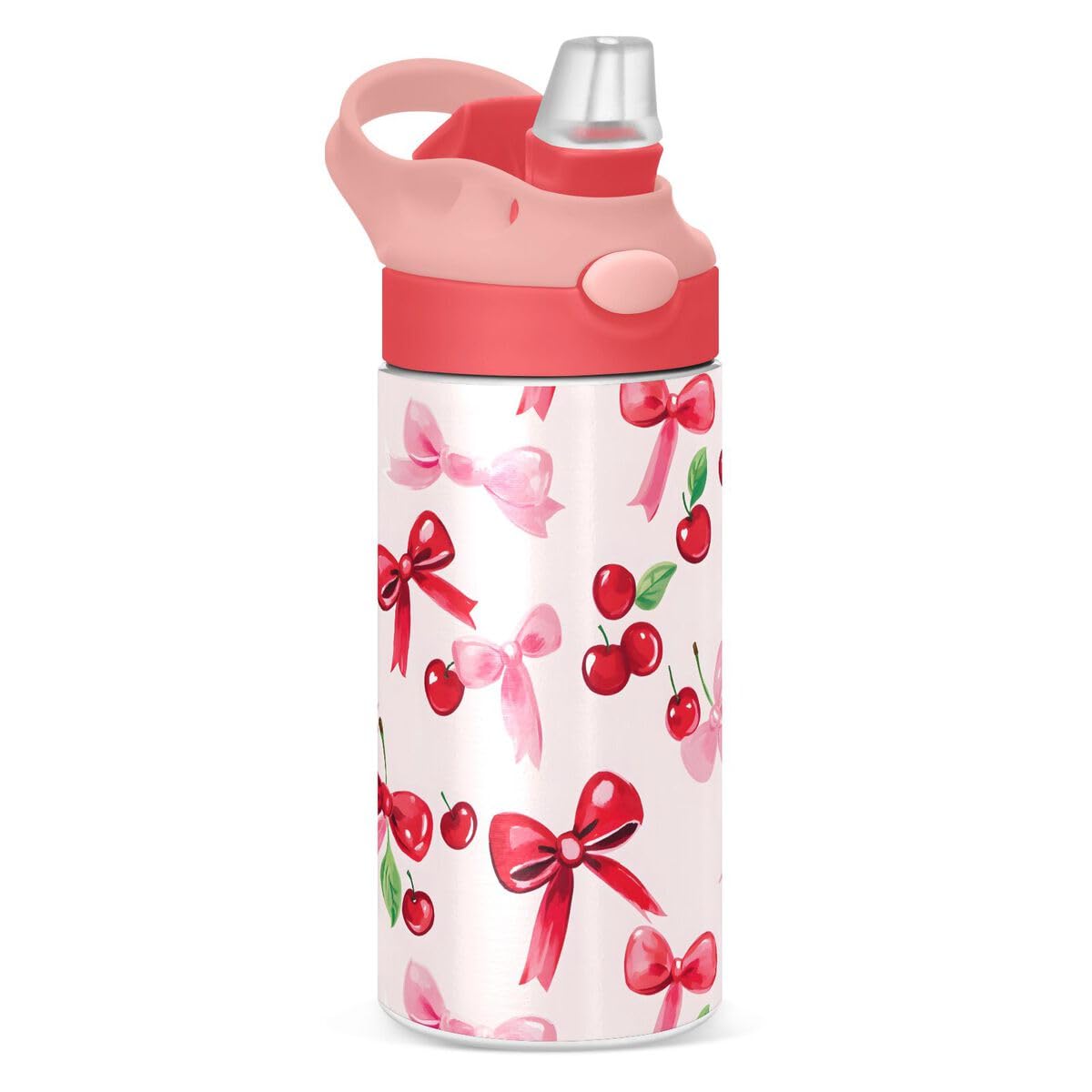ALAZA Zebra Cartoon Blue Kids Water Bottles Insulated Stainless Steel Tumbler Travel Cup Lids Straw Double Walled Leakproof 12 OZ for Boys Girls