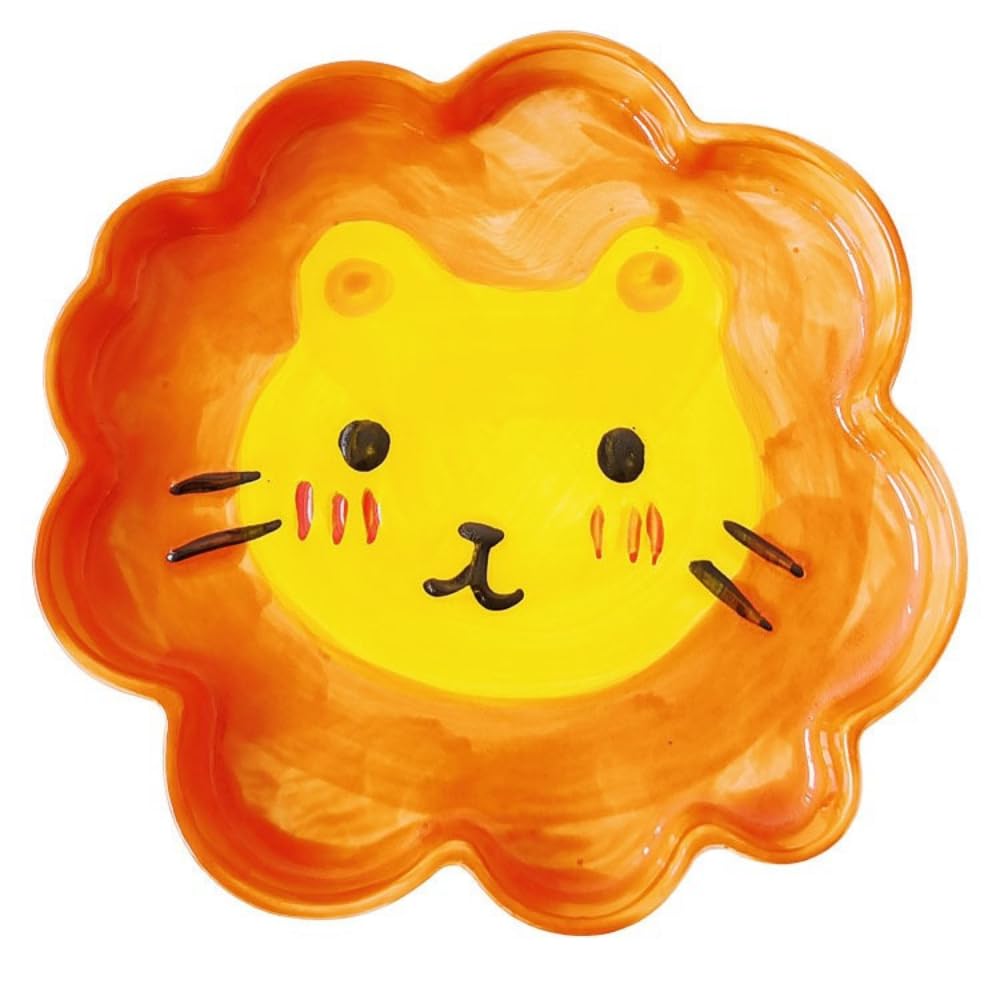Cartoon Cute Dessert Plate Salad Fruit Home Hand-Painted Underglaze Animal Breakfast Ceramic Dinner Snack Ice Cream Soup Pasta (Mouse)