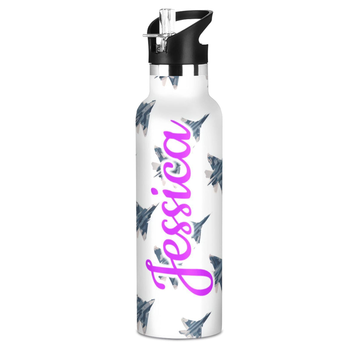Kcldeci Kids Water Bottle for School Cartoon Chicken Nuggets Personalized 20oz Stainless Steel Insulated Tumbler with Straw, Leak-Proof Travel Flask for Boys Girls, BPA-Free