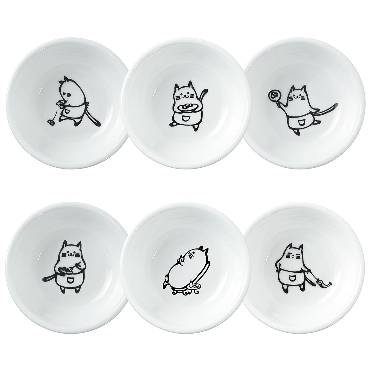 SOCOSY Super Cute Cartoon Animal Pattern Ceramic Sauce Dish/Seasoning Dish/Sushi Soy Dipping Bowl/Appetizer Plates/Serving Dish for Kitchen Home(Set of 6)-Dog Heads