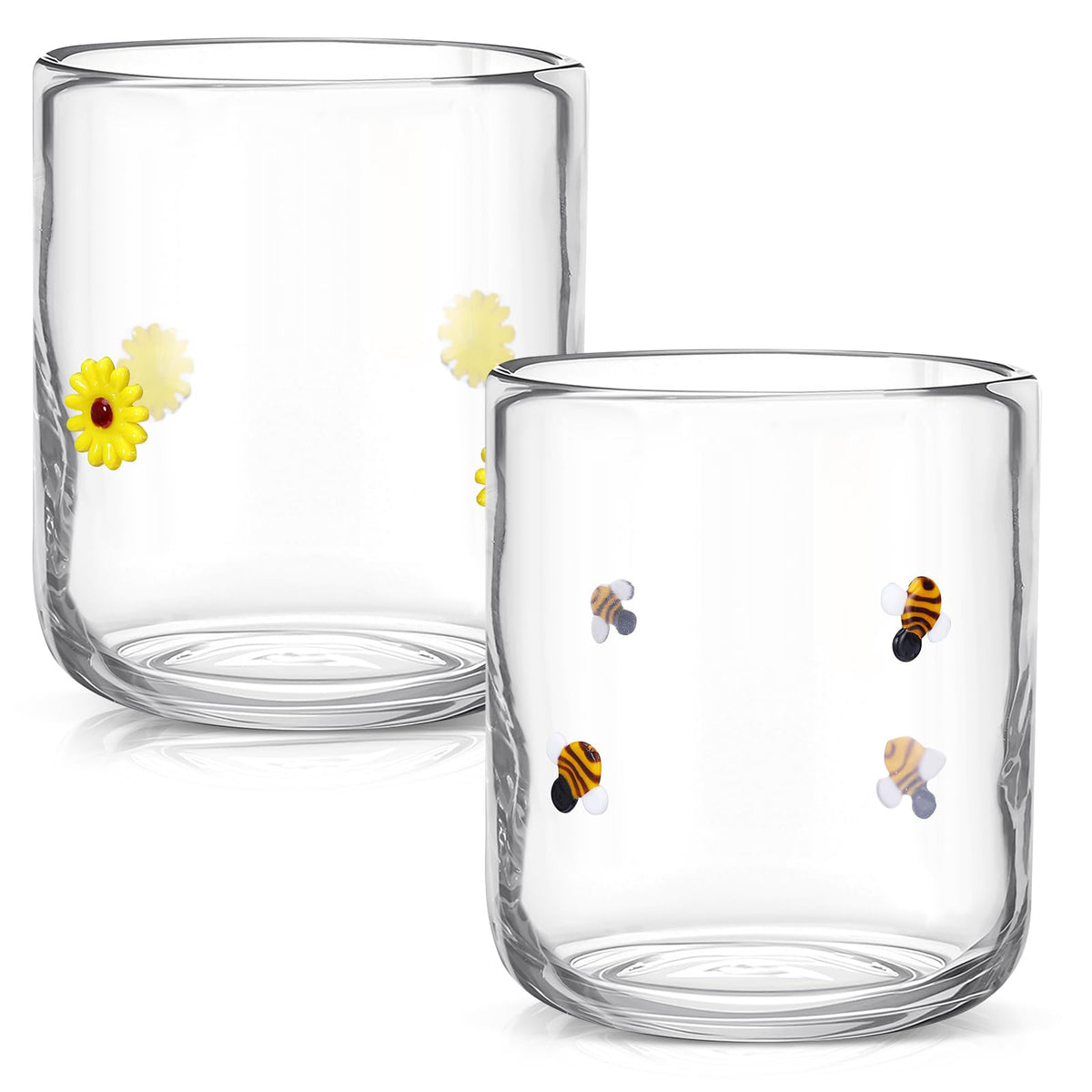 SiliFine 2 Pcs Candy Bear Icon Juice Glasses