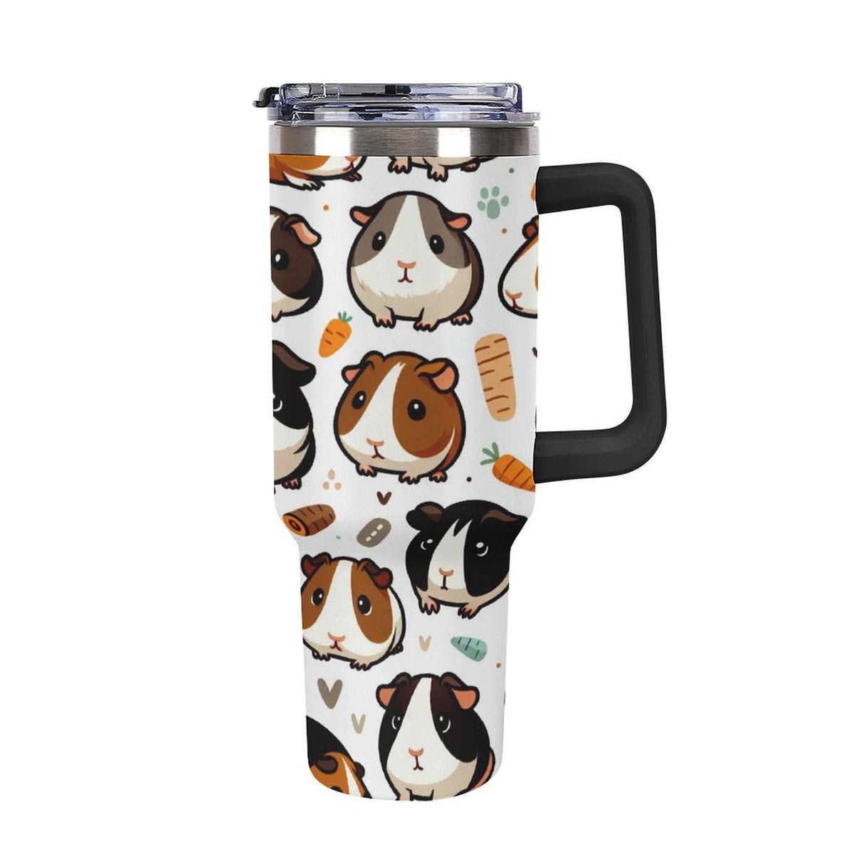 Black Cat Yellow Eyes Tumbler with Lid And Straw 40oz Cartoon Halloween Stainless Steel Cup Insulated, Large Capacity Car Cup, Leakproof Travel Tumbler Coffee Mug with Handle