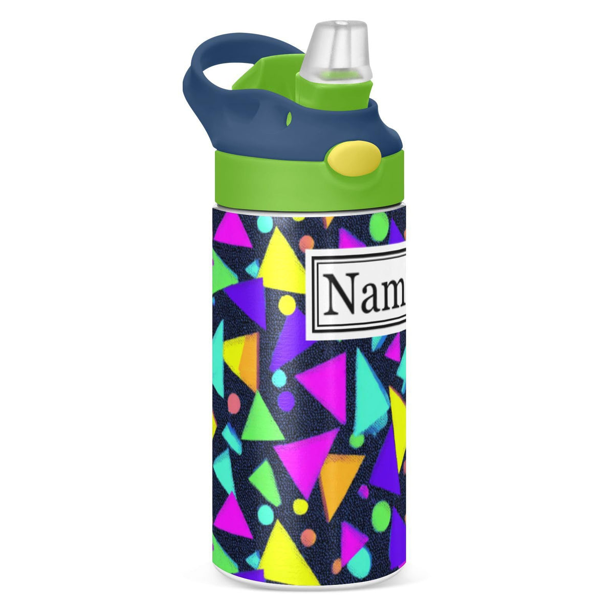 Personalized Name Water Bottles for Kids Cartoon Rats Cheese Custom Toddlers Insulated Stainless Steel with Straw Lid Tumbler Gift for Boys Girls Birthday School