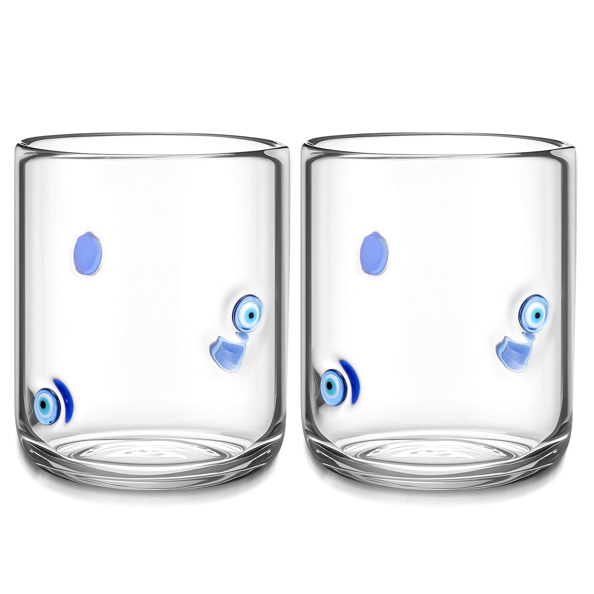 Skylety 2 Set Pink Bow Icon Juice Glasses, 14 oz Cocktail Cups with Straws