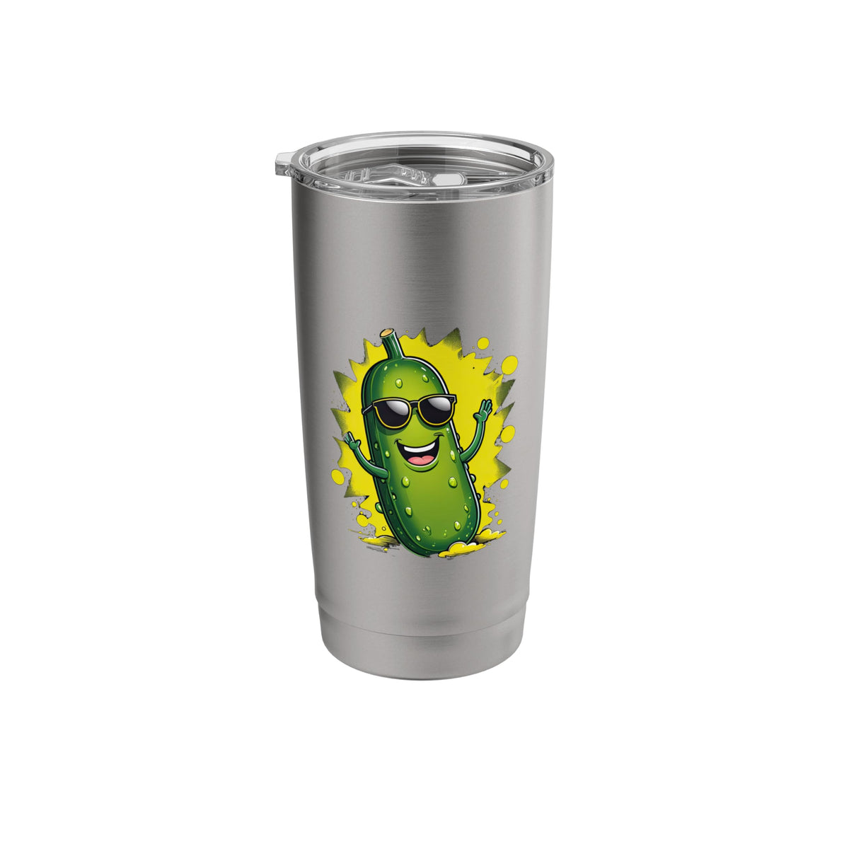 Cool Happy Pickle Cartoon with Sunglasses Stainless Steel Insulated Tumbler