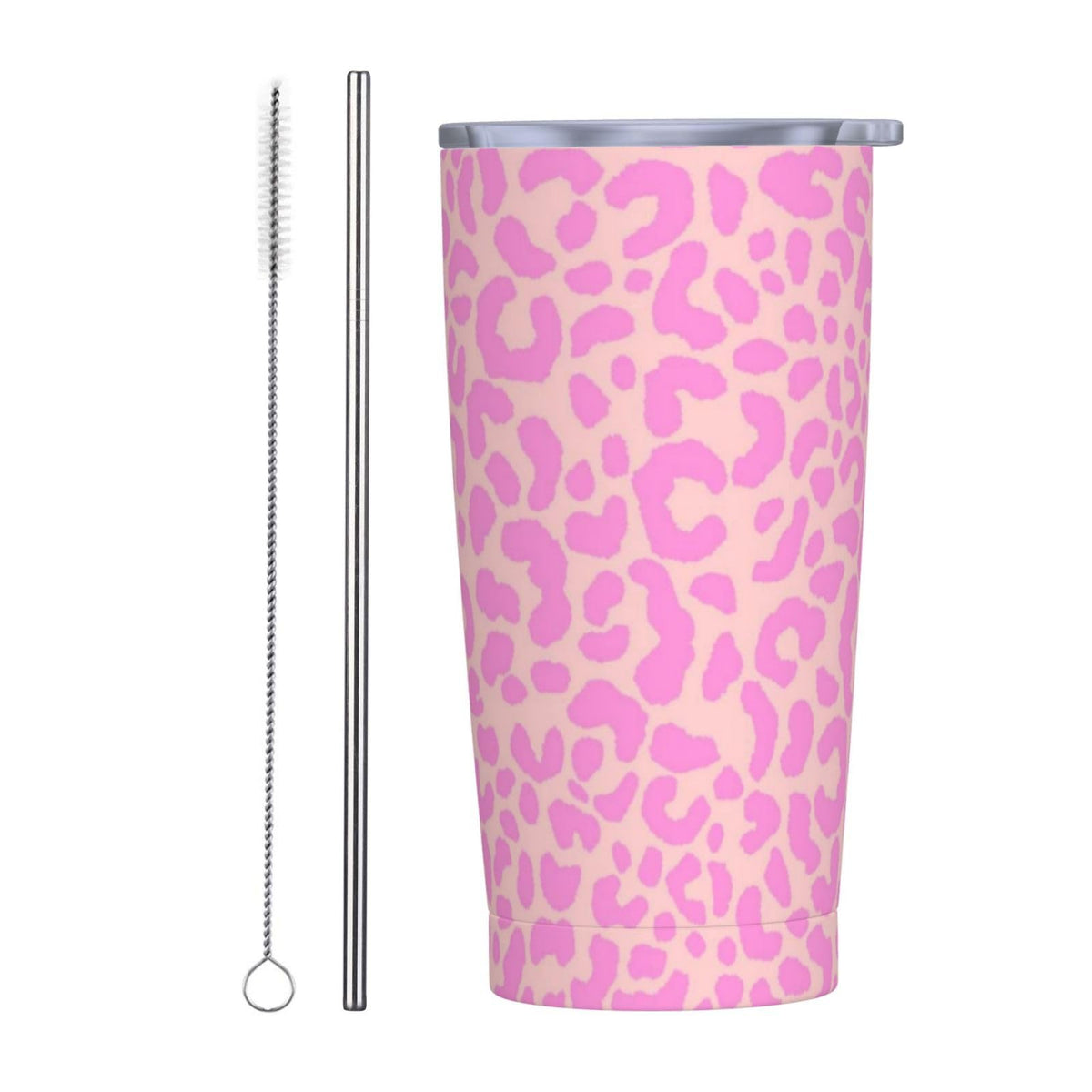 Dog Paw Bone 20oz Tumbler with Lid and Straw for Women, Gradient Cartoon Footprint Insulated Mug Creative Animal Paw Bone Stainless Steel Tumbler Double Wall Vacuum Travel Mug Coffee Cup