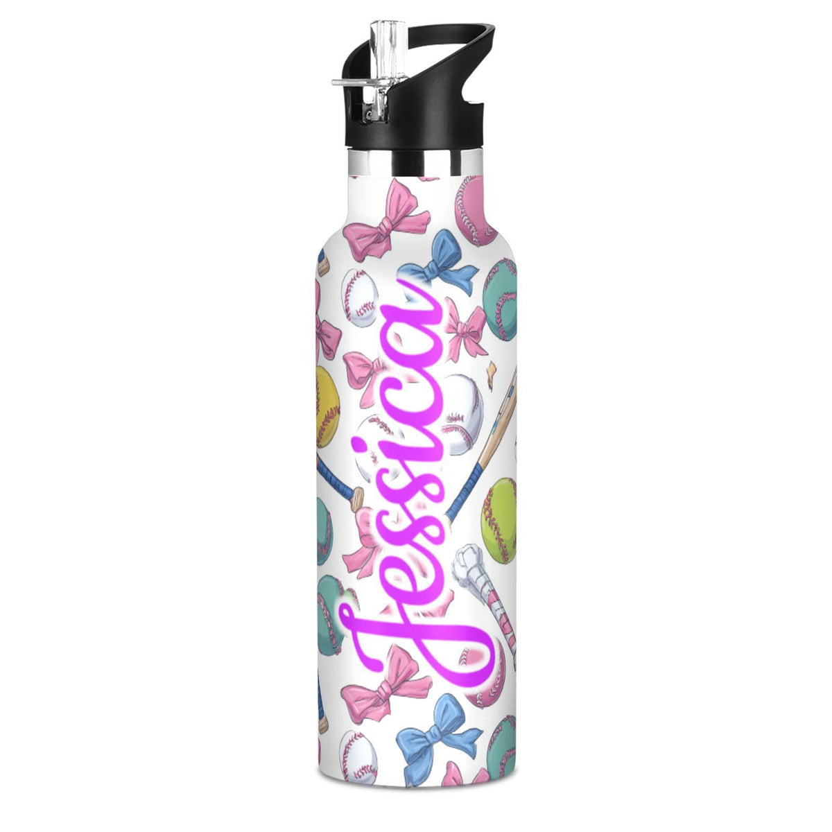 Kcldeci Kids Water Bottle for School Cartoon Chicken Nuggets Personalized 20oz Stainless Steel Insulated Tumbler with Straw, Leak-Proof Travel Flask for Boys Girls, BPA-Free