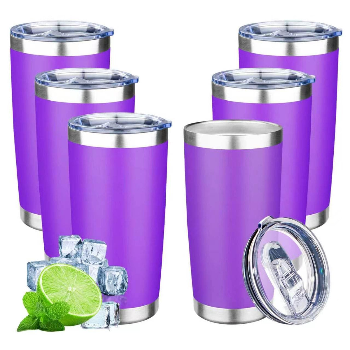20oz Tumbler with Lid Double Wall Vacuum Insulated Travel Coffee Mug Stainless Steel Thermal Cup Powder Coated Sturdy Coffee Tumbler Bulk for Hot and Cold Beverage (Pink,1)