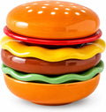 6-Piece Stackable Ceramic Burger Plate Set for Sauces & Dips