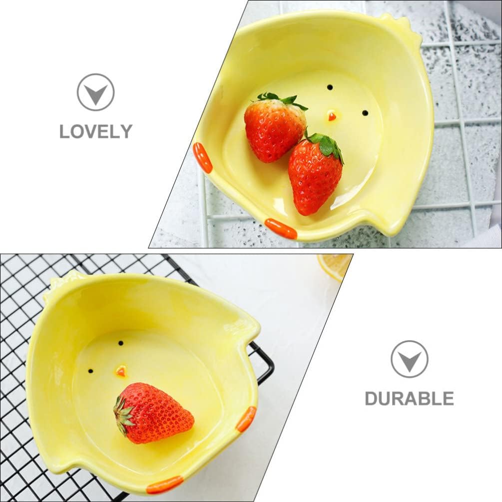 Cabilock Cartoon Ceramic Snack Bowl Cute round Dessert Bowl for Home