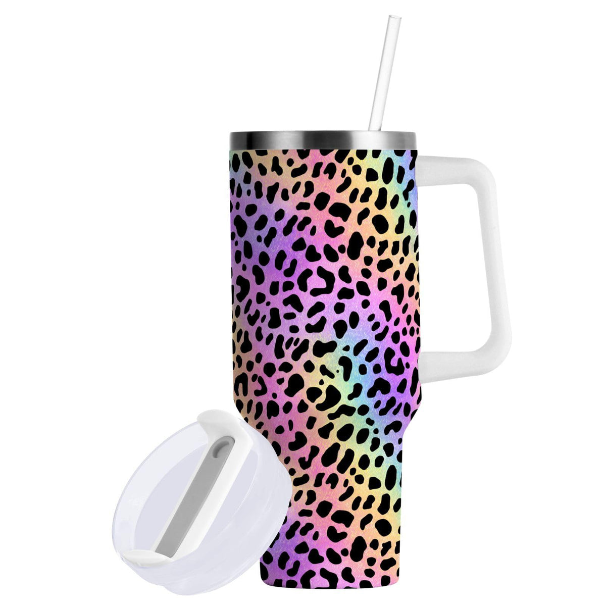 Cartoon Style White Geese Tumbler with Handle and Straw Leak Proof Tumbler 2 in 1 Lid Insulated Water Bottle Tumblers Stainless Steel Cup Large Travel Mug Cups, Gifts for Women Man, 30oz