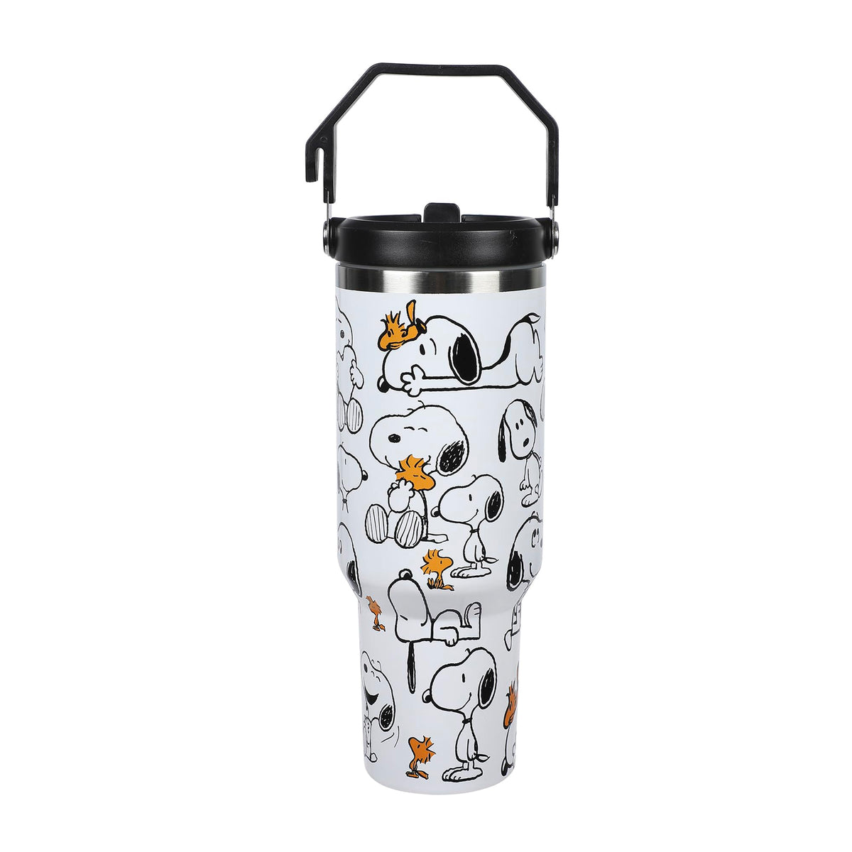 Peanuts All-Over Character Print White 40 Oz Stainless Steel Water Bottle