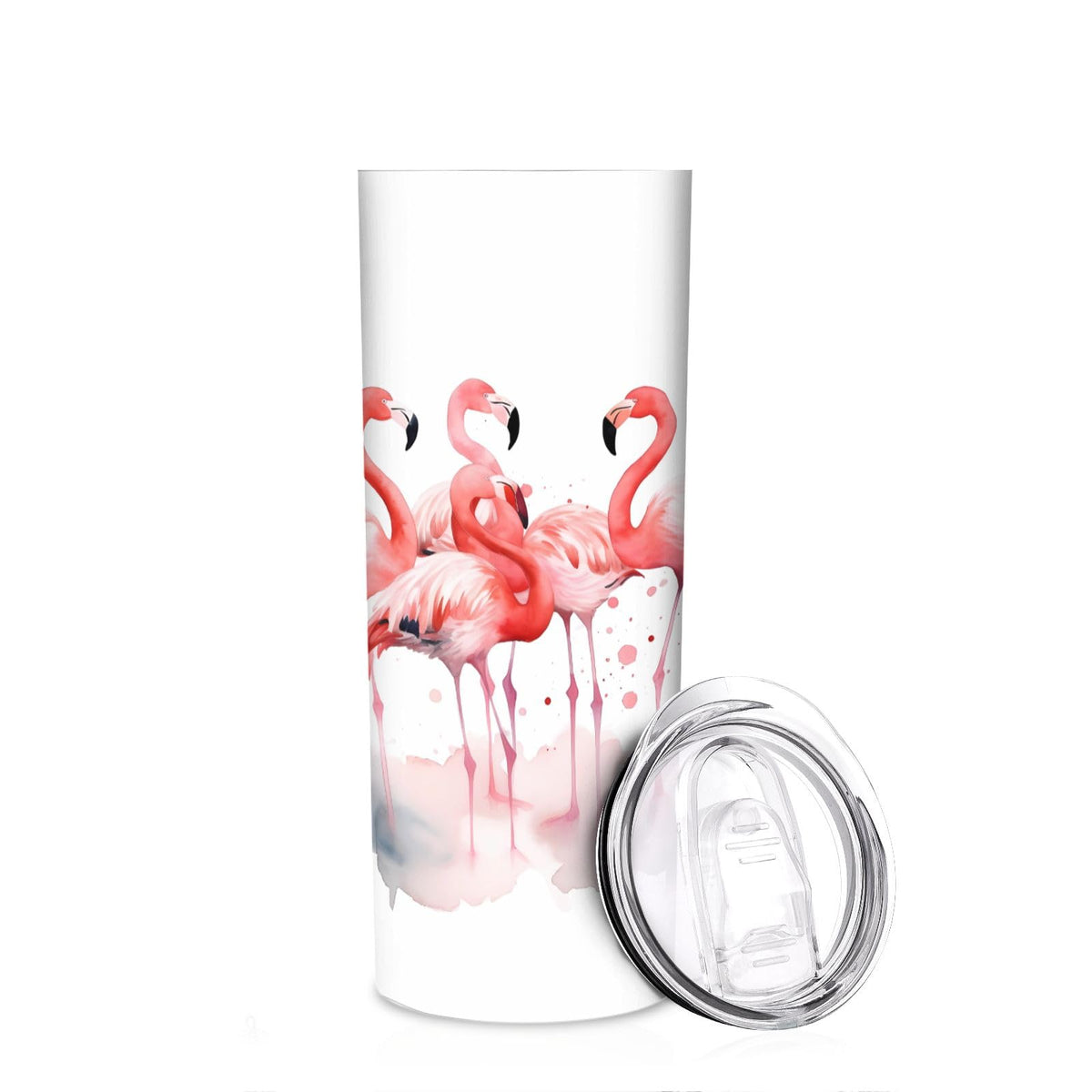Cartoon Sharks 20 oz Insulated Skinny Tumbler with Lid and Straw, Cute Sea Animals Straight Tumblers Travel Coffee Cup for Men Women