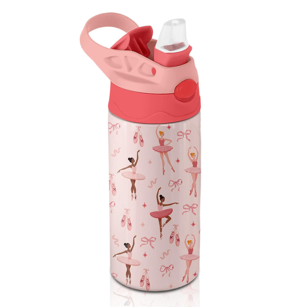 Mermaid Water Bottle for Girls - 12oz Cute Cartoon Kids Water Bottle with Straw, Stainless Steel Tumbler, Insulated, Leak-proof, BPA-free, Pop-up Straw Lid, for School, Children Birthday Gift Cup(1pc)