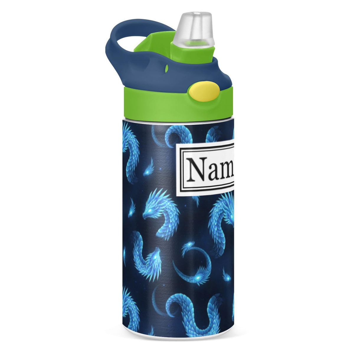 Personalized Name Water Bottles for Kids Cartoon Crocodiles Basketball Custom Toddlers Insulated Stainless Steel with Straw Lid Tumbler Gift for Boys Girls Birthday School