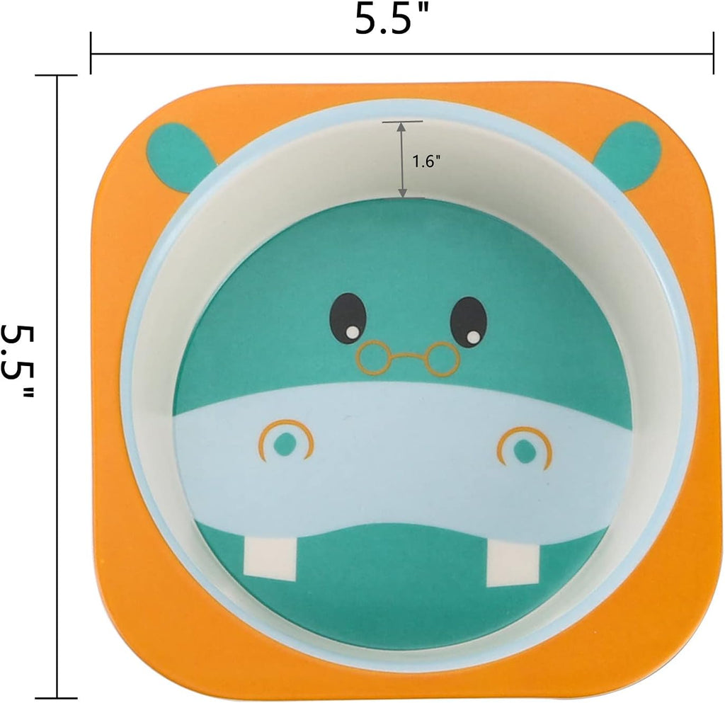 ZEAYEA 6 Pack 10 Oz Small Bowls, Durable Cartoon Bowls for Children, BPA Free Cute Snack Bowl, Square Dinner Tableware for Serving Soup, Cereal, Pasta, Ice Cream, Dishwasher Safe