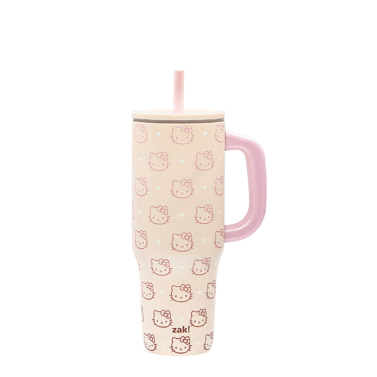 Zak Designs Disney Sutton Travel Tumbler for On the Go or At Home, 40oz Stainless Steel with Vacuum Insulation, Silicone Straw, Carry Handle, and 3D Artwork for Cold Drinks (Minnie Mouse)