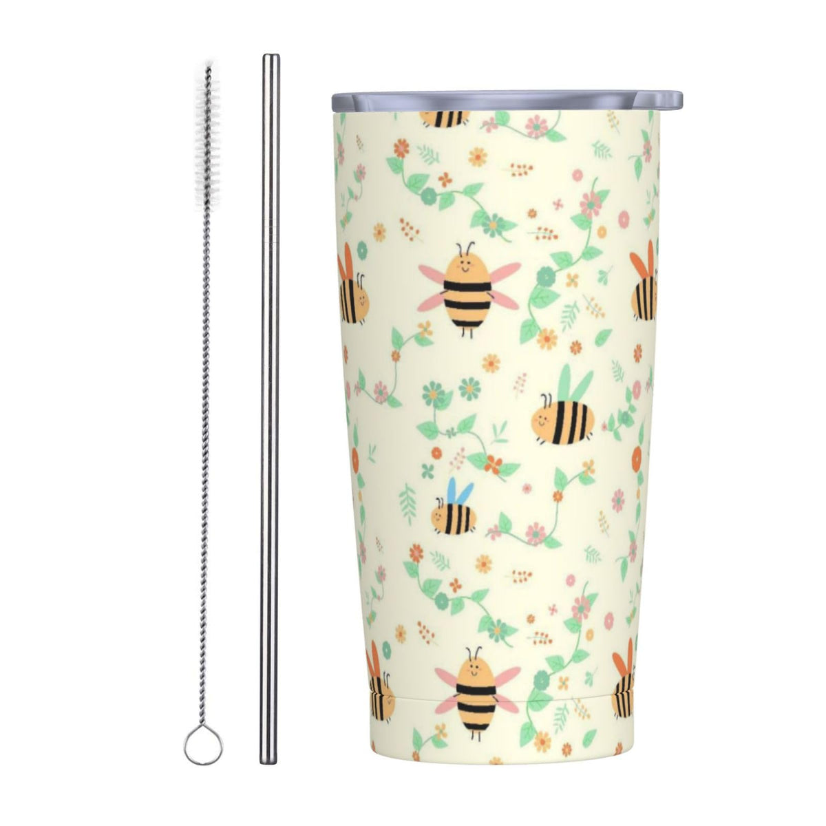 Heart 20oz Tumbler with Lid and Straw for Women, Abstract Cartoon Geometric Line Hearts Design Insulated Mug Colorful Hearts Stainless Steel Tumbler Double Wall Vacuum Travel Mug Coffee Cup
