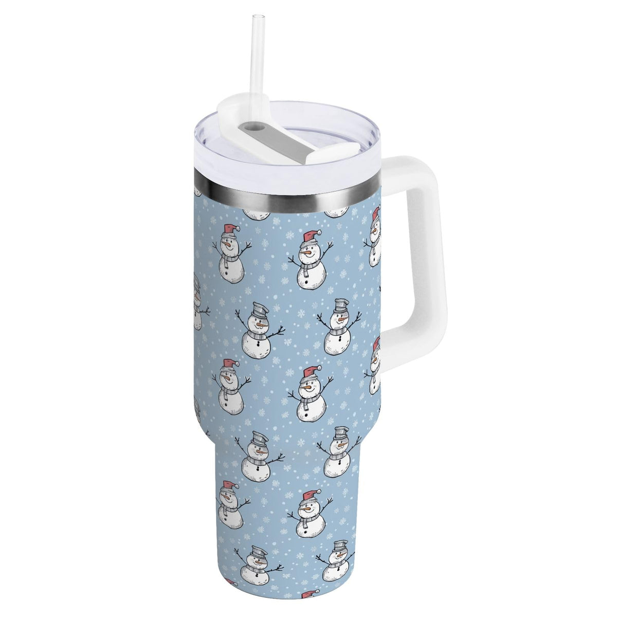 Cherry Print Pattern Stainless Steel Tumbler with Handle and Straw, Water Bottle Reusable Insulated Travel Mug, 30 Ounces