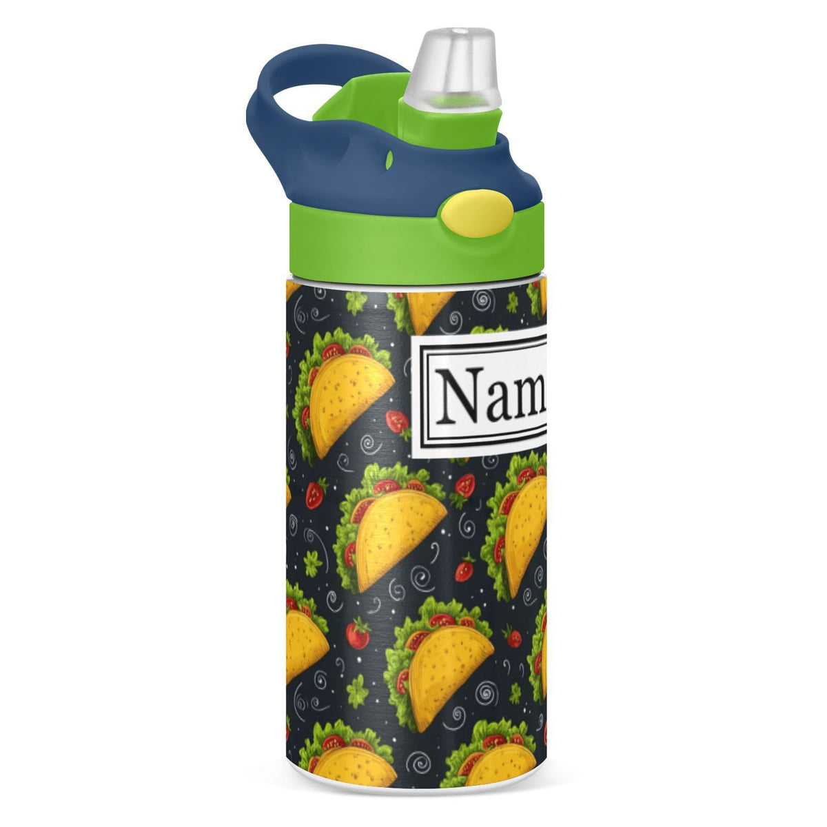 Personalized Name Water Bottles for Kids Cartoon Rats Cheese Custom Toddlers Insulated Stainless Steel with Straw Lid Tumbler Gift for Boys Girls Birthday School