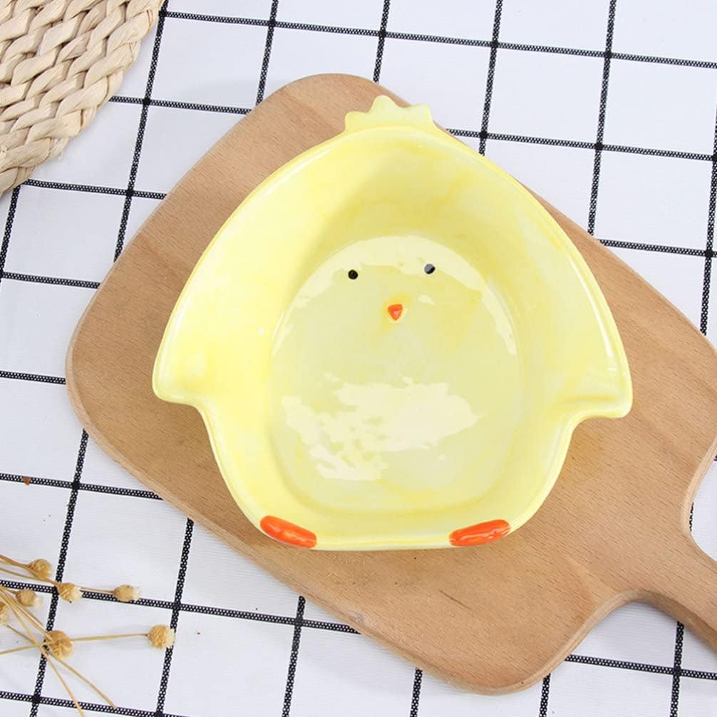 Cabilock Cartoon Ceramic Snack Bowl Cute round Dessert Bowl for Home