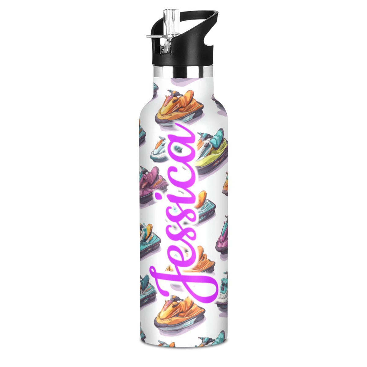 Kcldeci Kids Water Bottle for School Cartoon Chicken Nuggets Personalized 20oz Stainless Steel Insulated Tumbler with Straw, Leak-Proof Travel Flask for Boys Girls, BPA-Free