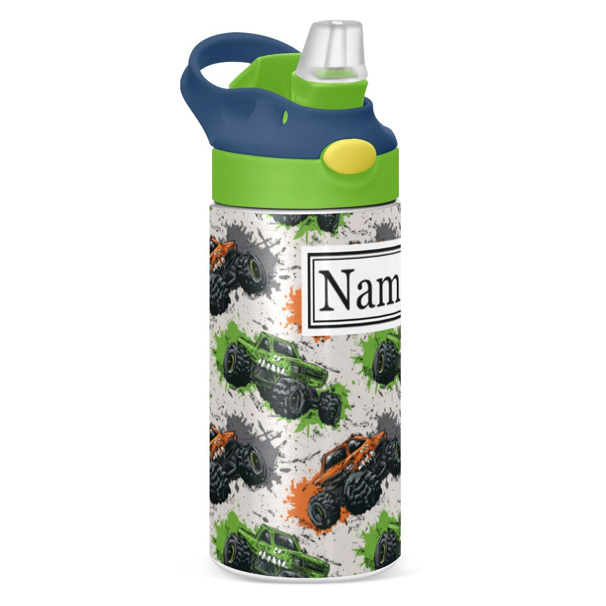 Personalized Name Water Bottles for Kids Cartoon Crocodiles Basketball Custom Toddlers Insulated Stainless Steel with Straw Lid Tumbler Gift for Boys Girls Birthday School