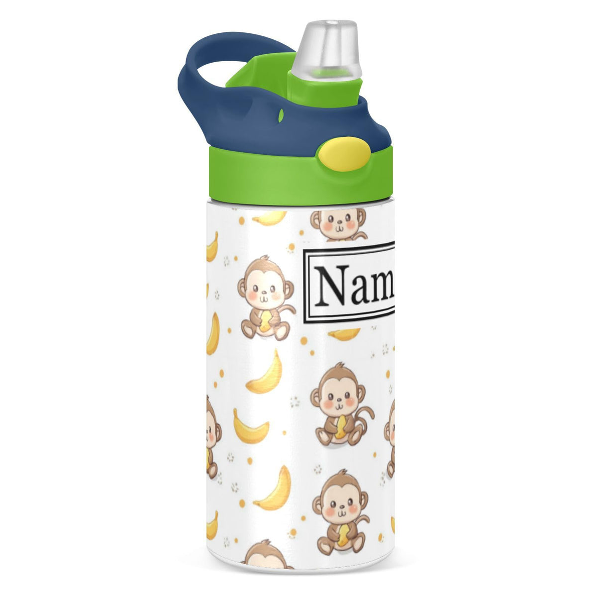 Personalized Name Water Bottles for Kids Cartoon Rats Cheese Custom Toddlers Insulated Stainless Steel with Straw Lid Tumbler Gift for Boys Girls Birthday School