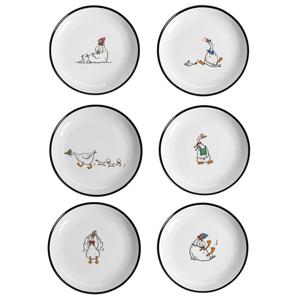 SOCOSY Super Cute Cartoon Animals Ceramic Sauce Dishes/Seasoning Dishes/Sushi Soy Dipping Bowls/Appetizer Plates/Dessert Plates/Little Cat Dog Feeding Bowls/Serving Dishes, 6 PCS-Cat Body-5 Inch