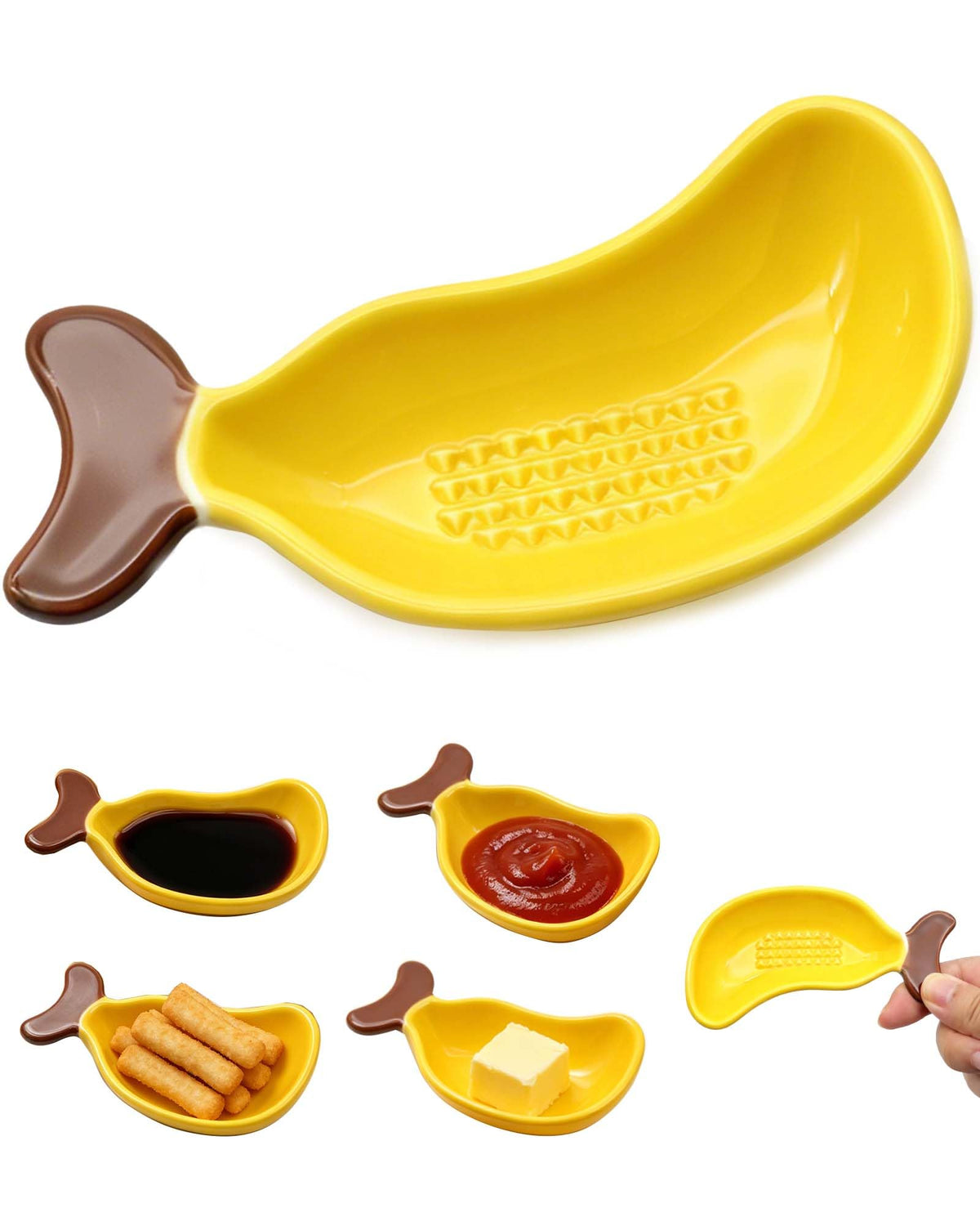 Cute Ceramic Dipping Dish,with Grinding Function,Stackable Multipurpose Porcelain Side Dish Bowl,Soy Sauce Dish Ceramic, All-in-One Garlic Grater Plate for Sushi, Hot Pot, BBQ Party and More (Green)