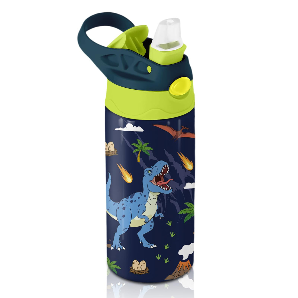 Mermaid Water Bottle for Girls - 12oz Cute Cartoon Kids Water Bottle with Straw, Stainless Steel Tumbler, Insulated, Leak-proof, BPA-free, Pop-up Straw Lid, for School, Children Birthday Gift Cup(1pc)