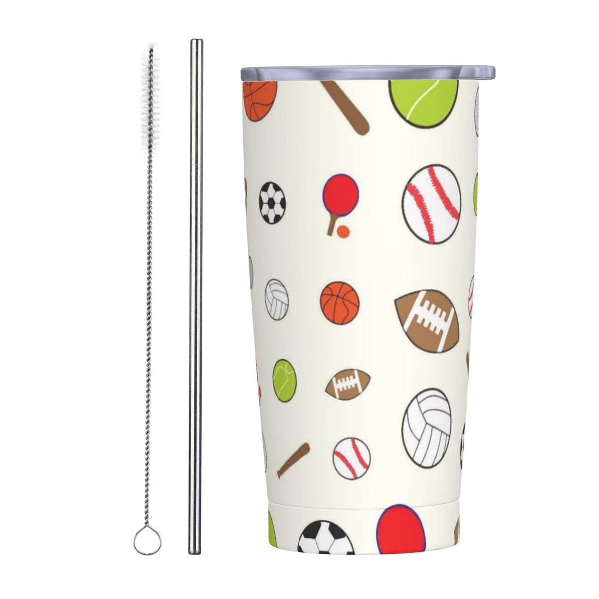 Heart 20oz Tumbler with Lid and Straw for Women, Abstract Cartoon Geometric Line Hearts Design Insulated Mug Colorful Hearts Stainless Steel Tumbler Double Wall Vacuum Travel Mug Coffee Cup