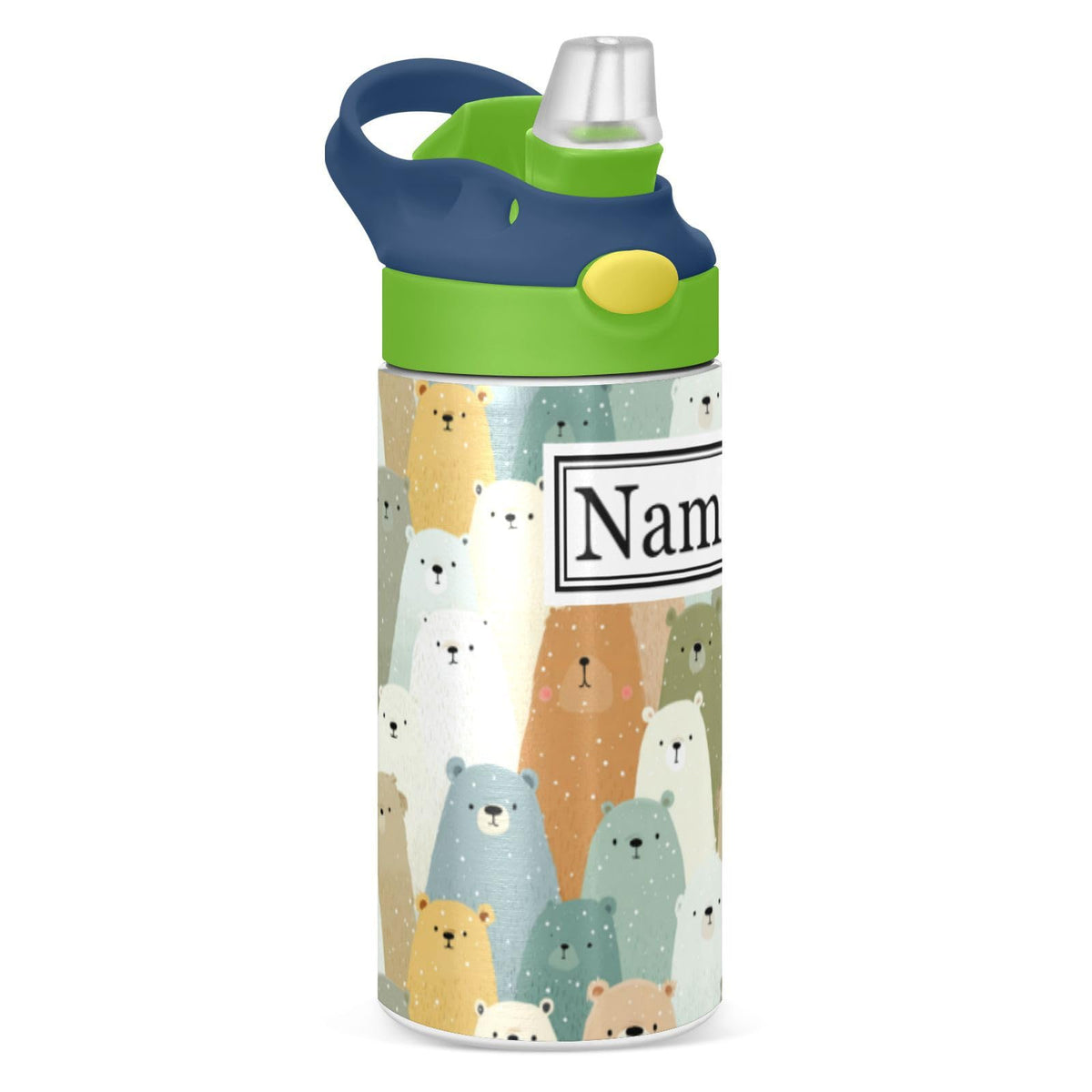 Personalized Name Water Bottles for Kids Cartoon Crocodiles Basketball Custom Toddlers Insulated Stainless Steel with Straw Lid Tumbler Gift for Boys Girls Birthday School