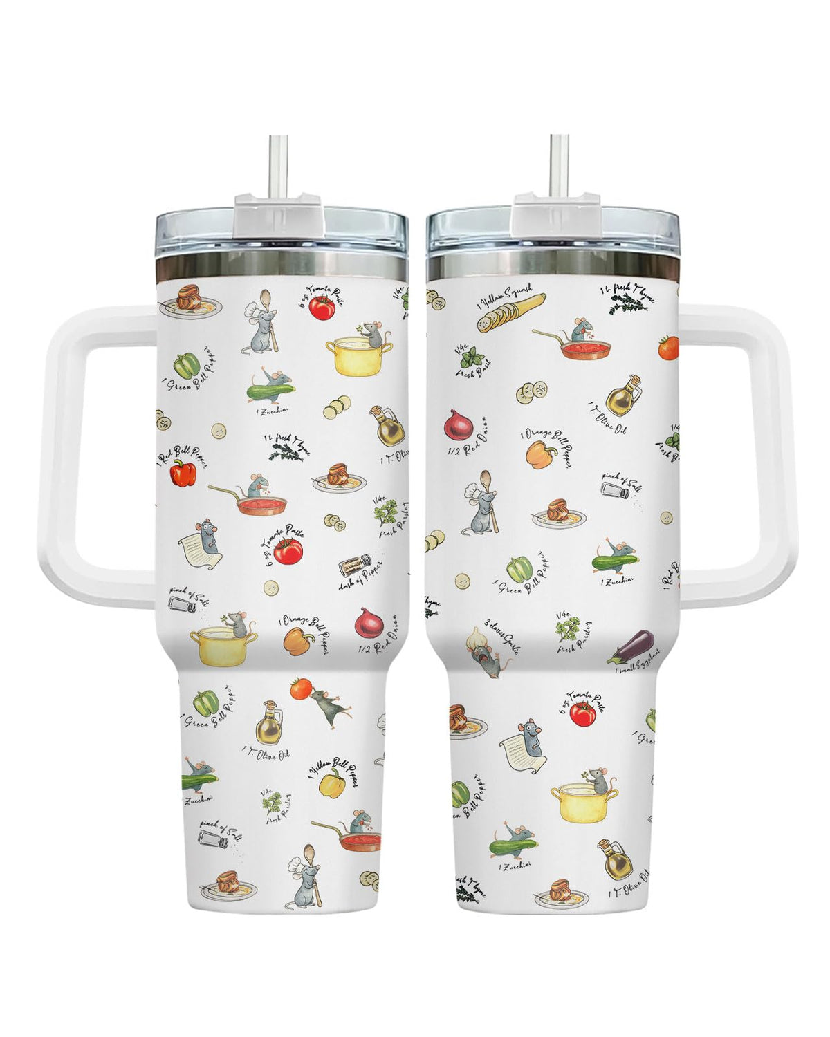 Movie Cartoon Dog Tumbler 40oz with Handle & Straw