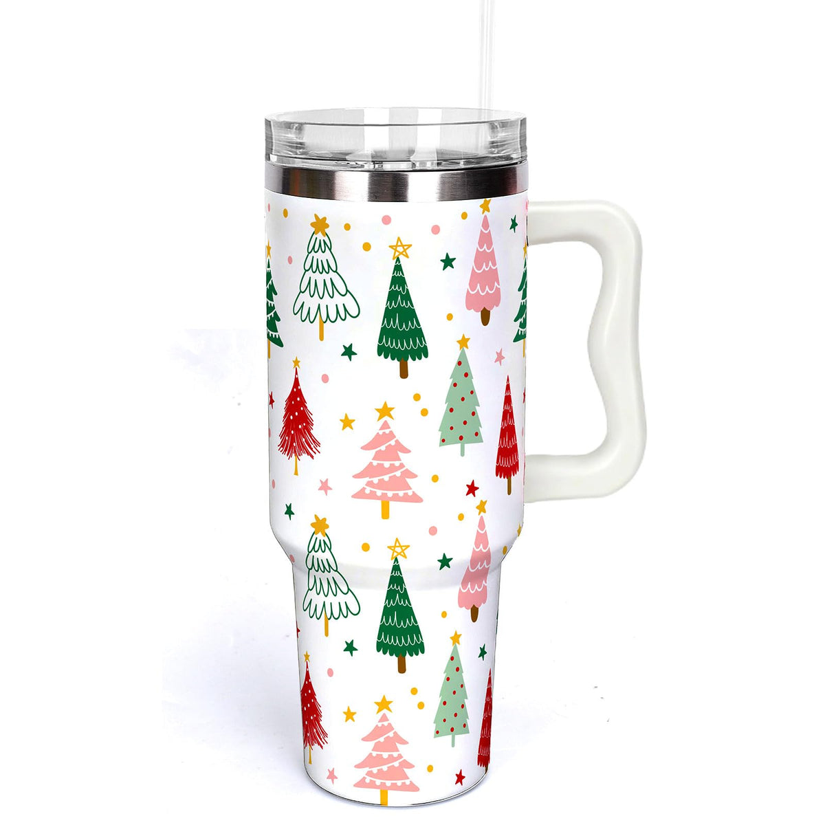 Whaline 40 Oz Cartoon Sponge Tumbler with Handle Straw and Lid Ocean Themed Travel Tumbler Flower Bubble Jellyfish Coffee Cup for Friend Summer Holiday Birthday Party Favors