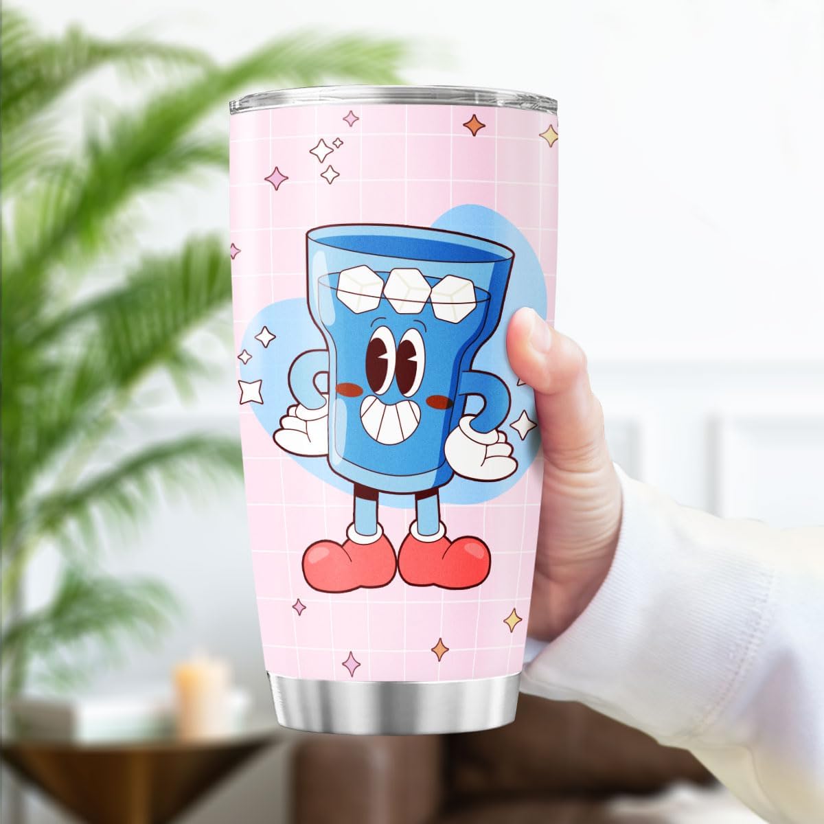 Funny Might Be Vodka Tumbler 20oz for Women, Cute Ice Cup Cartoon Design, Stainless Steel Insulated Cup for Coffee, Water, Travel, Work