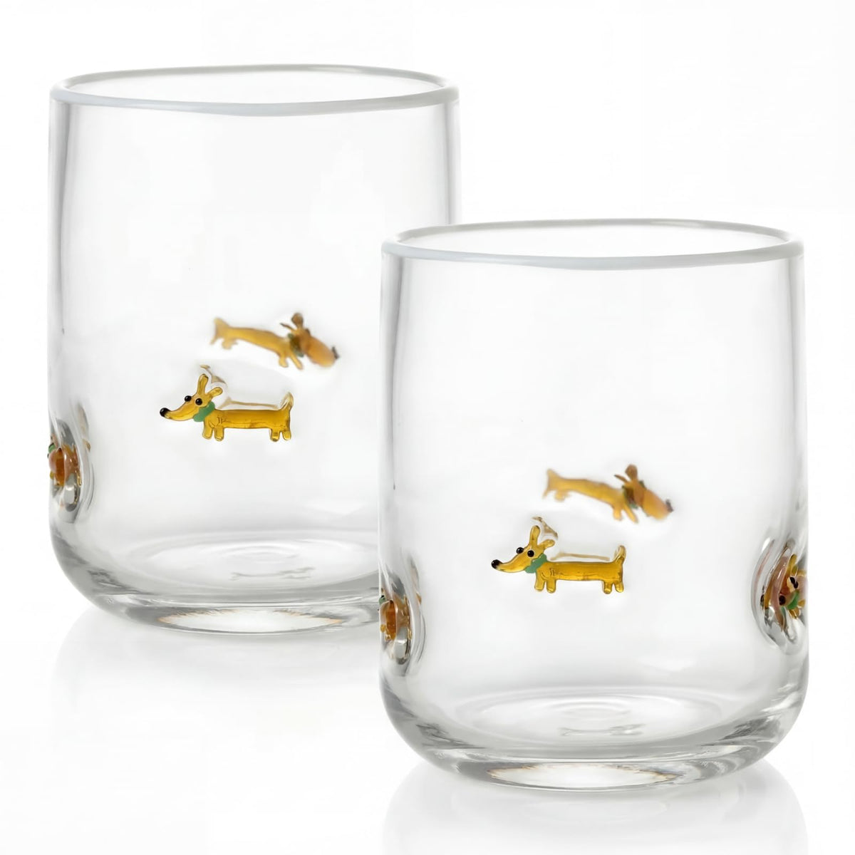 SiliFine 2 Pcs Candy Bear Icon Juice Glasses