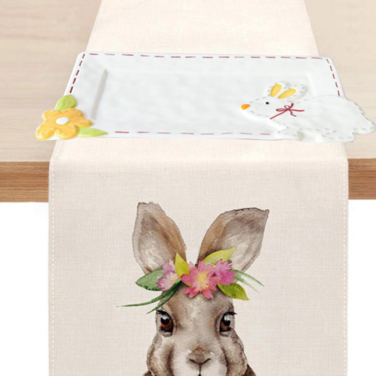 Creative Rabbit Ceramic Plate for Serving Food, Cartoon Novelty Dish