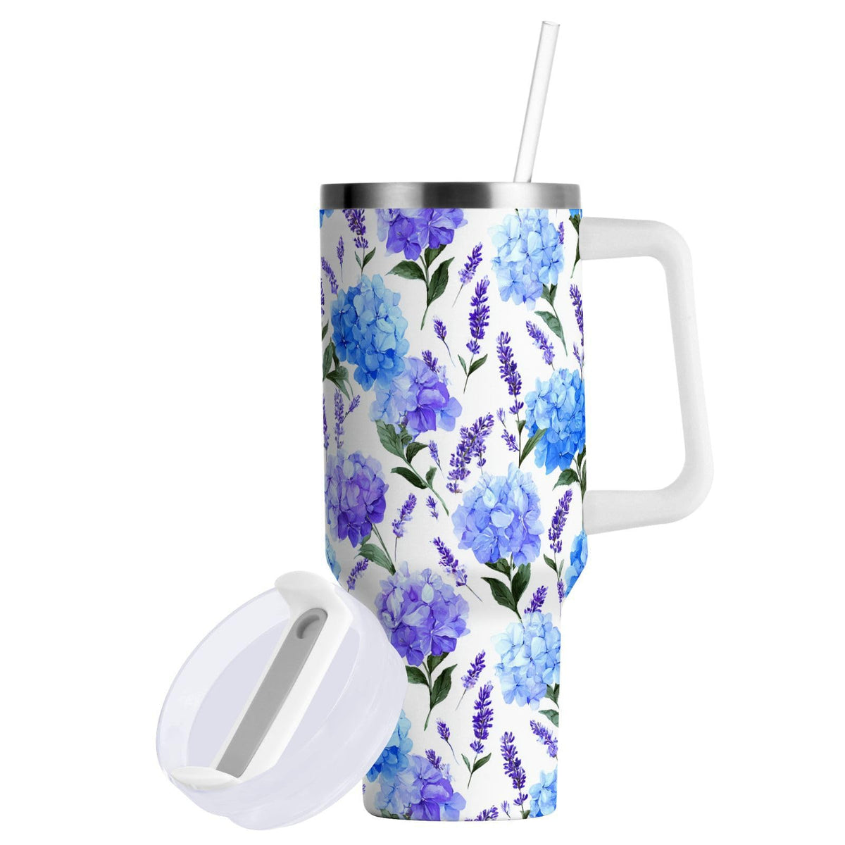 Cartoon Style White Geese Tumbler with Handle and Straw Leak Proof Tumbler 2 in 1 Lid Insulated Water Bottle Tumblers Stainless Steel Cup Large Travel Mug Cups, Gifts for Women Man, 30oz