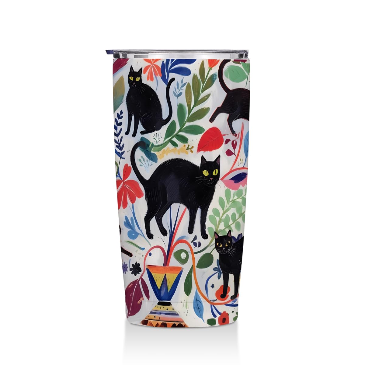 Cute Cat 20 oz Tumbler, Funny Cats Stainless Steel Insulated Water Bottle
