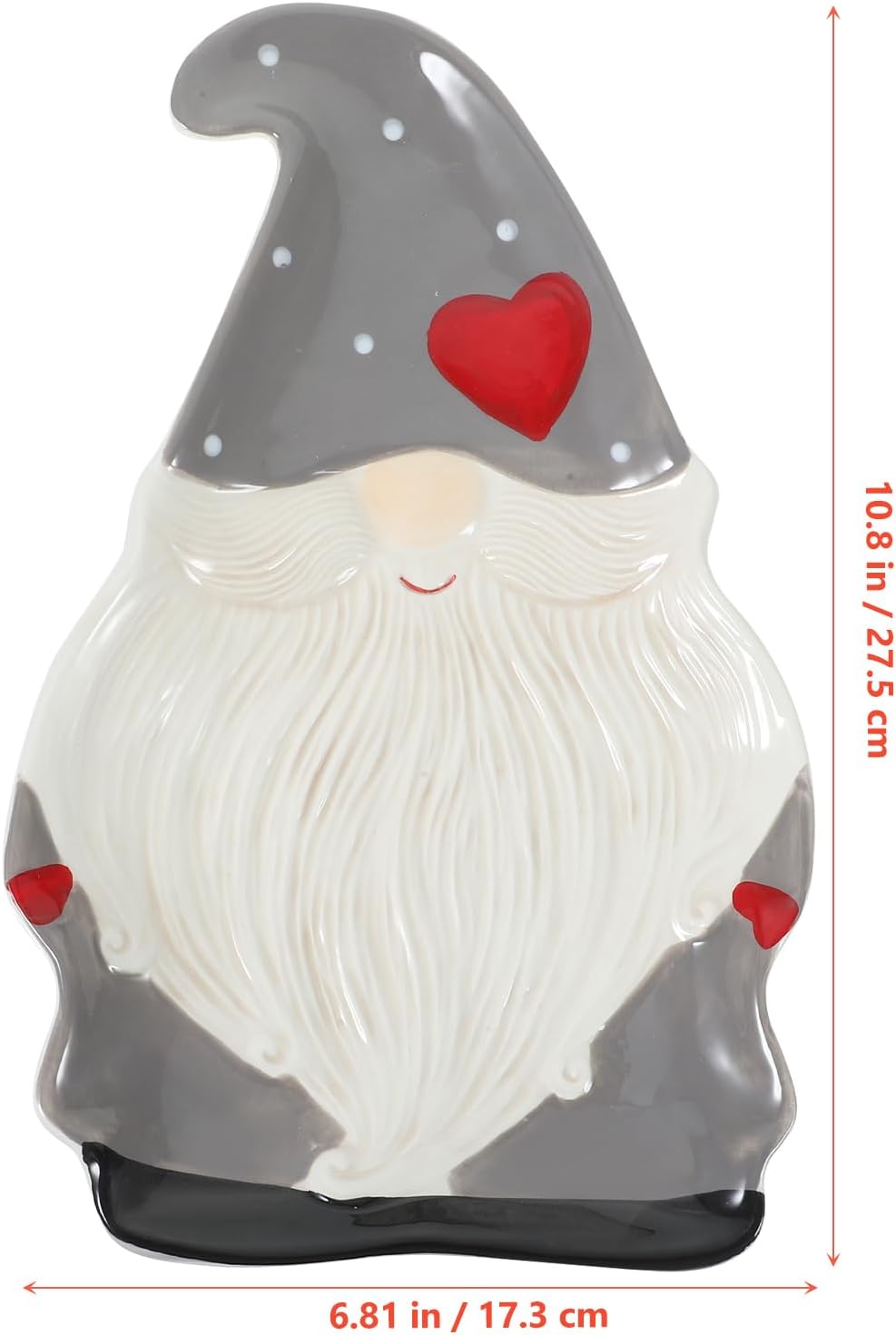 Christmas Santa Claus Ceramic Plate 10.82X6.81 Inch Holiday Serving Dish Candy Dish Decorative Christmas Dinnerware for Party Tableware