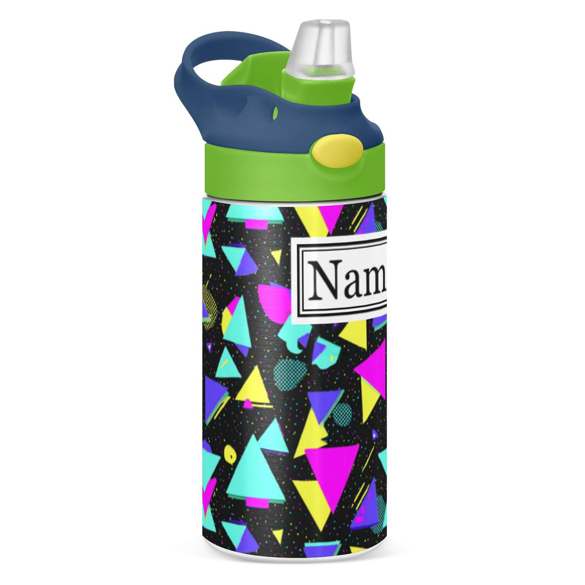 Personalized Name Water Bottles for Kids Cartoon Crocodiles Basketball Custom Toddlers Insulated Stainless Steel with Straw Lid Tumbler Gift for Boys Girls Birthday School
