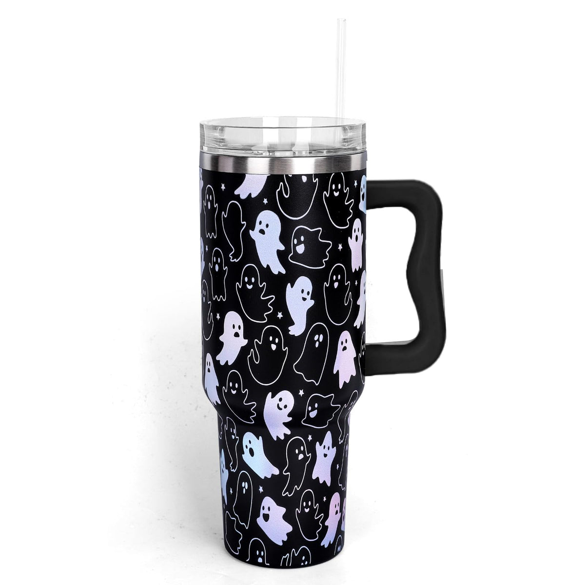 Whaline 40 Oz Cartoon Sponge Tumbler with Handle Straw and Lid Ocean Themed Travel Tumbler Flower Bubble Jellyfish Coffee Cup for Friend Summer Holiday Birthday Party Favors