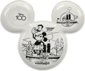 Bioworld Disney 100 Steamboat Willie Artwork Mickey Mouse Shaped 12 White Tray Plate