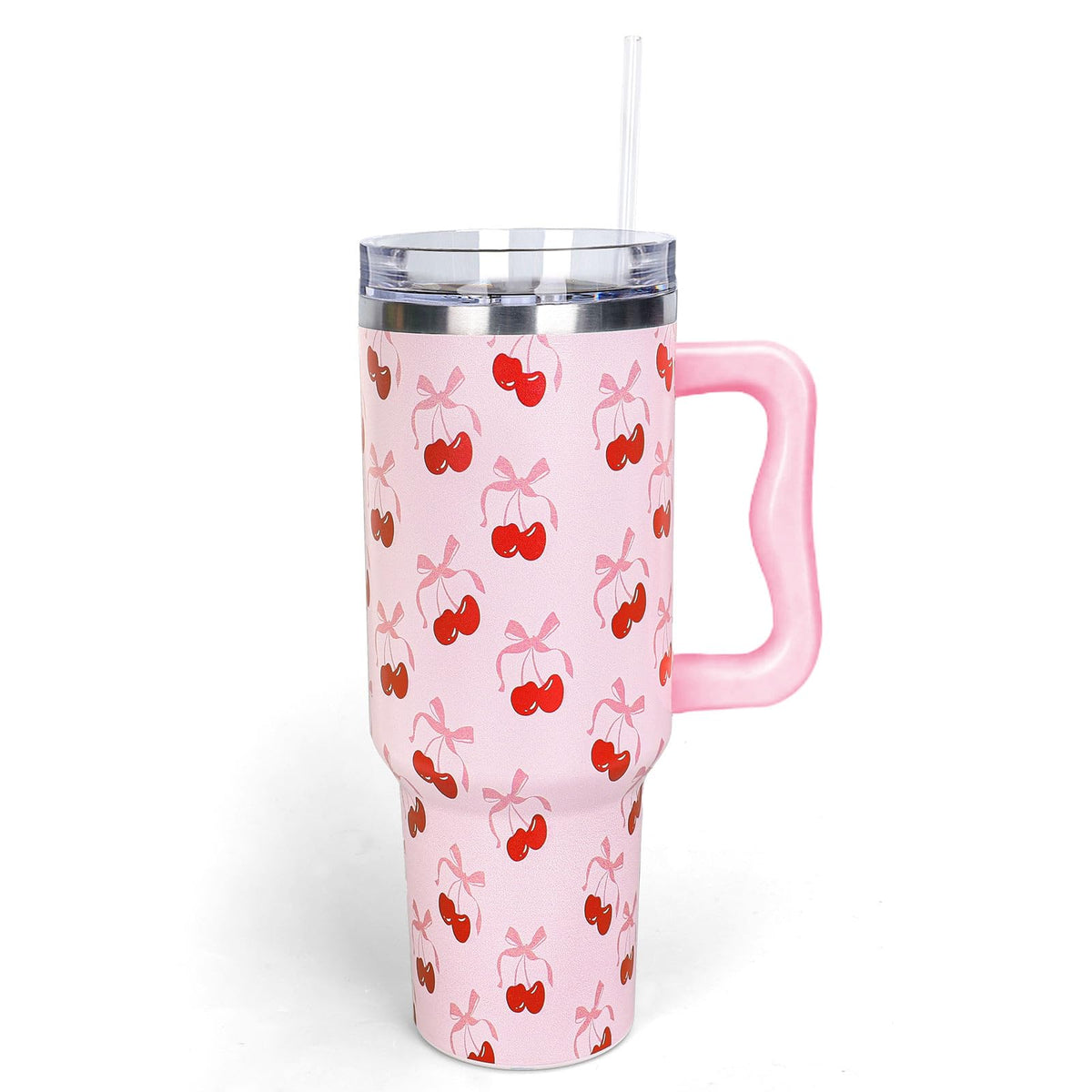 Whaline 40 Oz Cartoon Sponge Tumbler with Handle Straw and Lid Ocean Themed Travel Tumbler Flower Bubble Jellyfish Coffee Cup for Friend Summer Holiday Birthday Party Favors