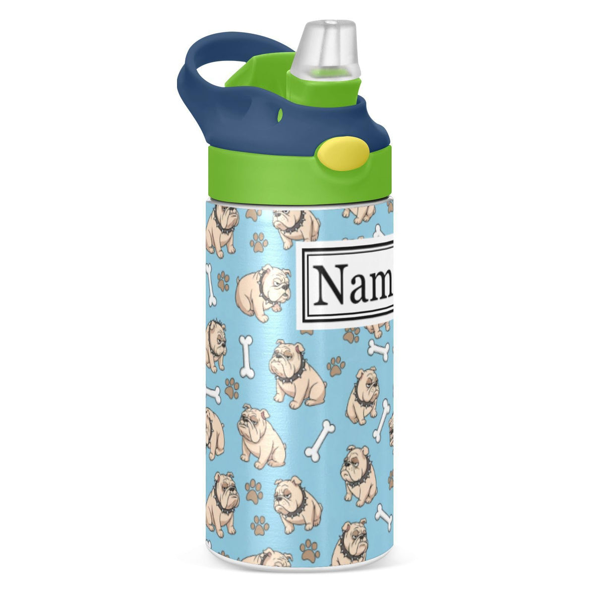 Personalized Name Water Bottles for Kids Cartoon Crocodiles Basketball Custom Toddlers Insulated Stainless Steel with Straw Lid Tumbler Gift for Boys Girls Birthday School